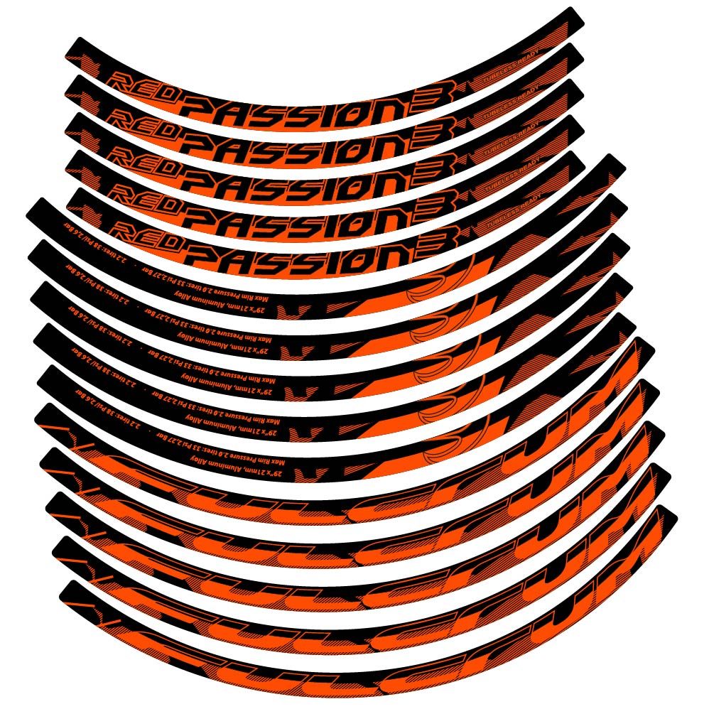Stickers Fulcrum Red Passion 3 compatibles Autocollants roues VTT 29"