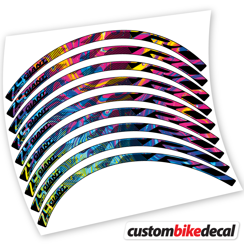 Psychedelic Rainbow decal for Giant XCR 0 29ER CARBON XC Bikes MTB MTB wheel – bike sticker vinyl