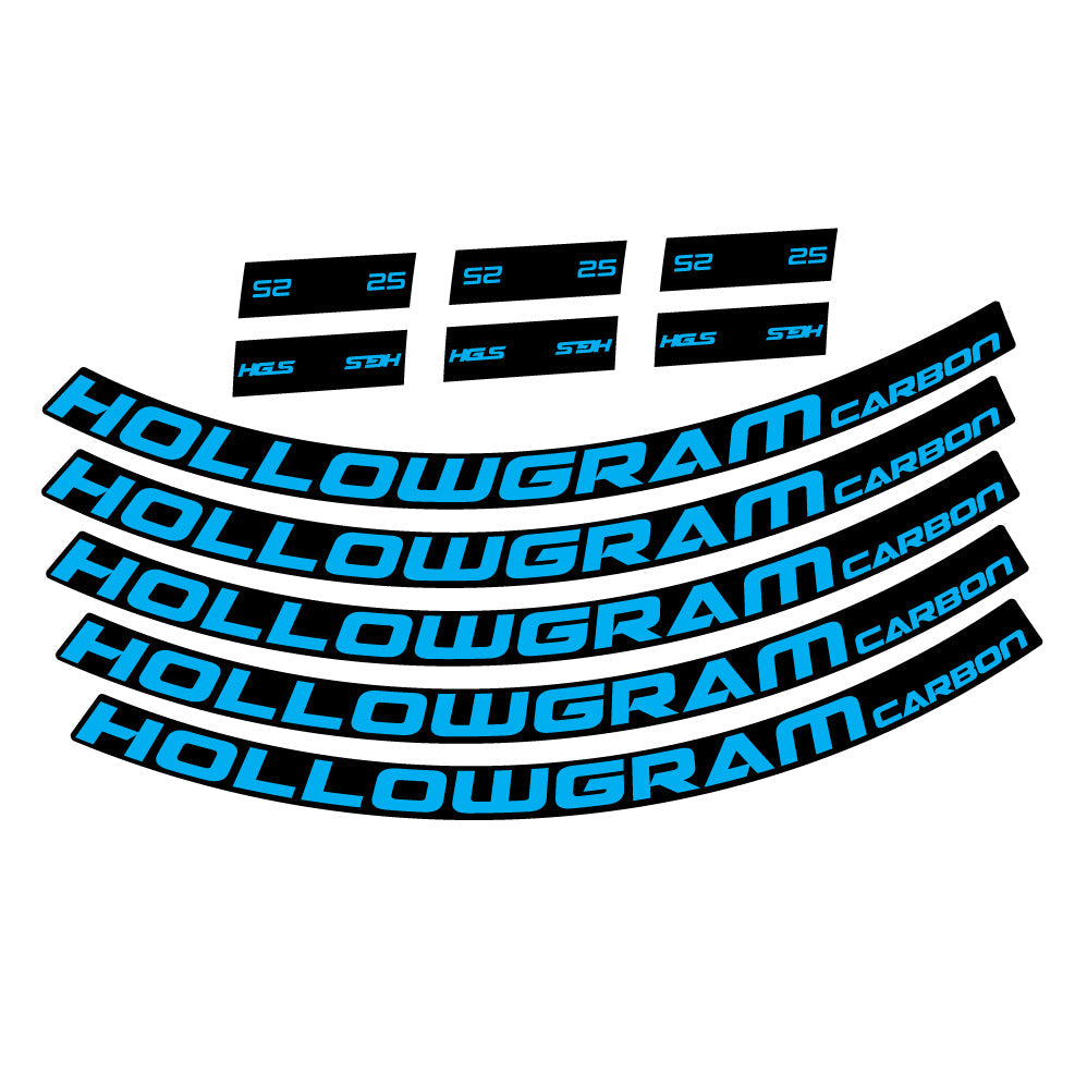 Stickers Hollowgram 25 Carbon Custom compatibles Autocollants roues VTT 29"