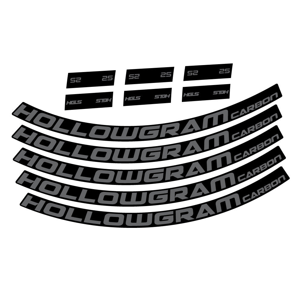 Stickers Hollowgram 25 Carbon Custom compatibles Autocollants roues VTT 29"