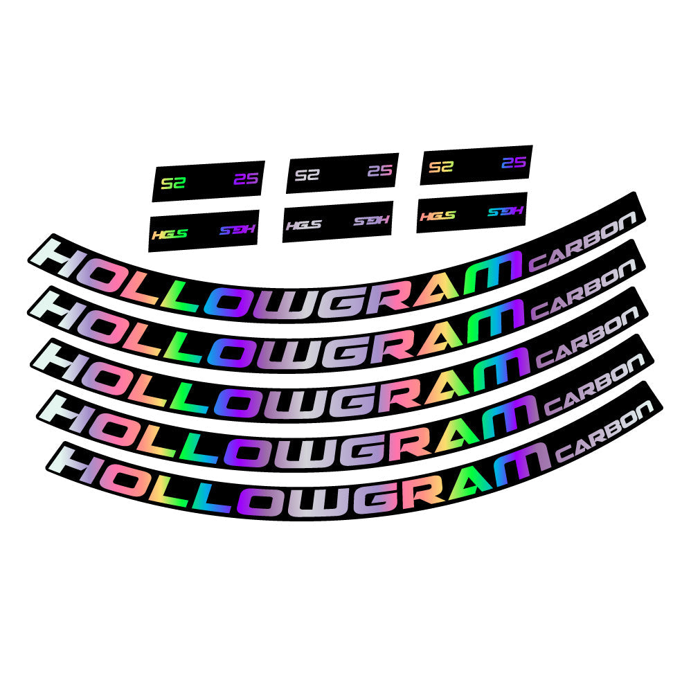 Stickers Hollowgram 25 Carbon Custom compatibles Autocollants roues VTT 29"