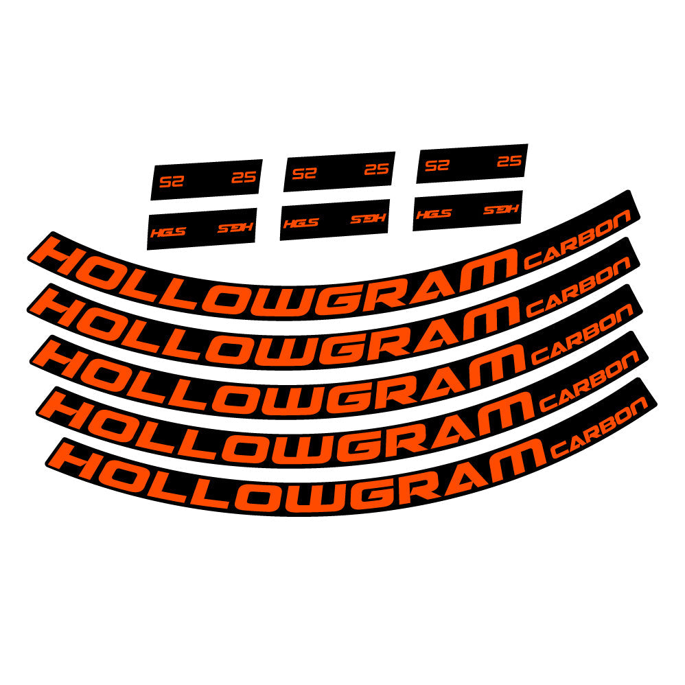 Stickers Hollowgram 25 Carbon Custom compatibles Autocollants roues VTT 29"