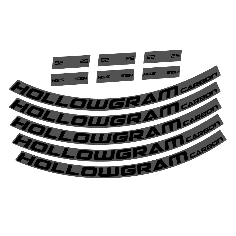 Stickers Hollowgram 25 Carbon Custom compatibles Autocollants roues VTT 29"