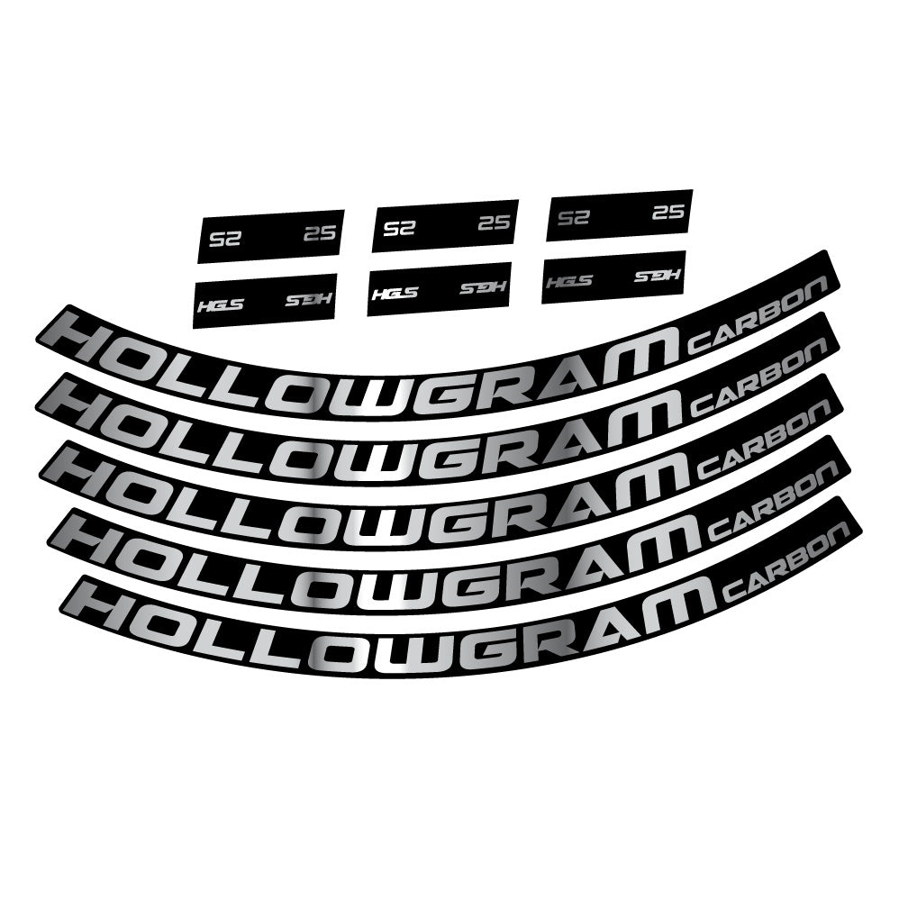 Stickers Hollowgram 25 Carbon Custom compatibles Autocollants roues VTT 29"