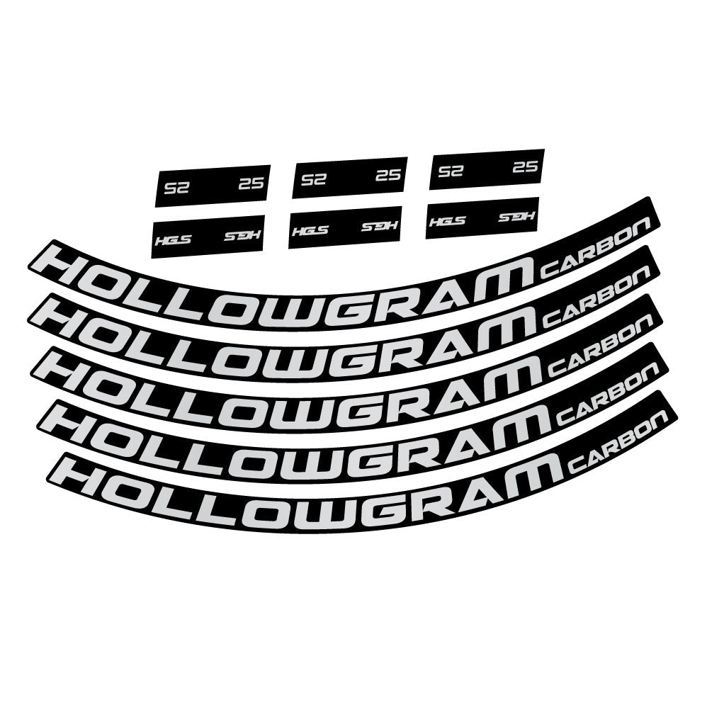 Stickers Hollowgram 25 Carbon Custom compatibles Autocollants roues VTT 29"