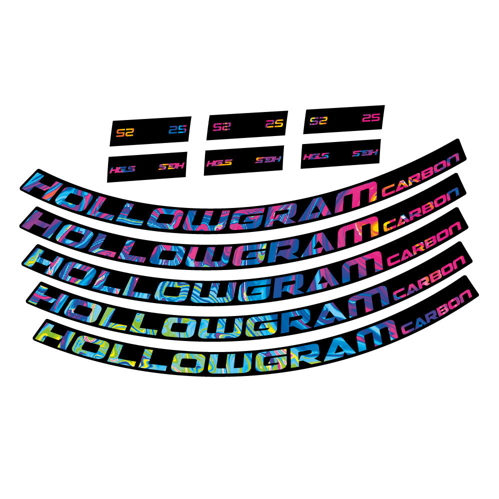 Stickers Hollowgram 25 Carbon Custom compatibles Autocollants roues VTT 29"