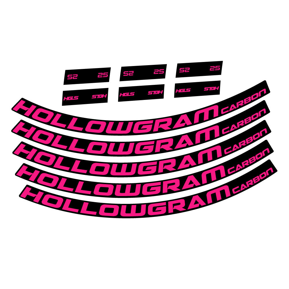 Stickers Hollowgram 25 Carbon Custom compatibles Autocollants roues VTT 29"