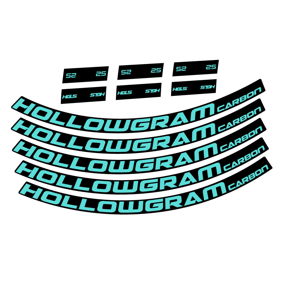 Stickers Hollowgram 25 Carbon Custom compatibles Autocollants roues VTT 29"