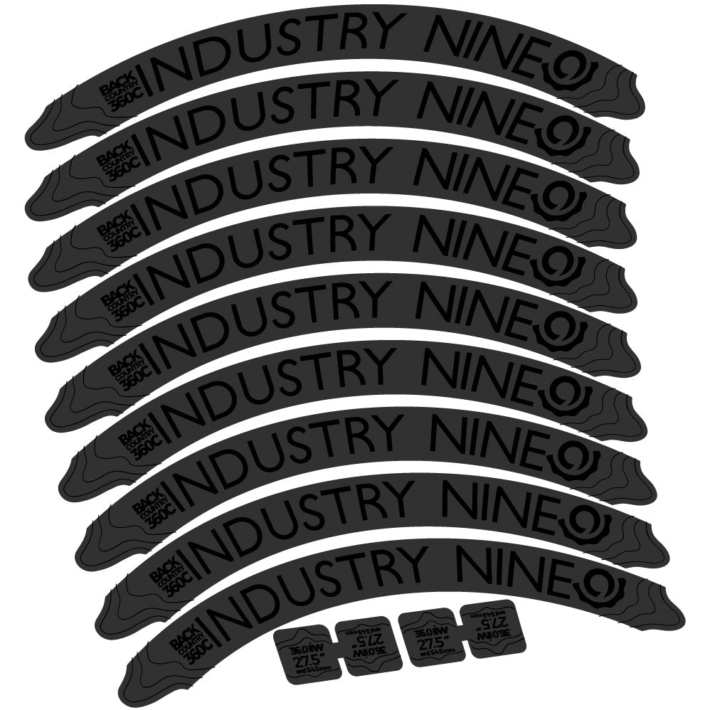 Stickers Industry Nine Back Country 360 Carbon compatibles Autocollants roues