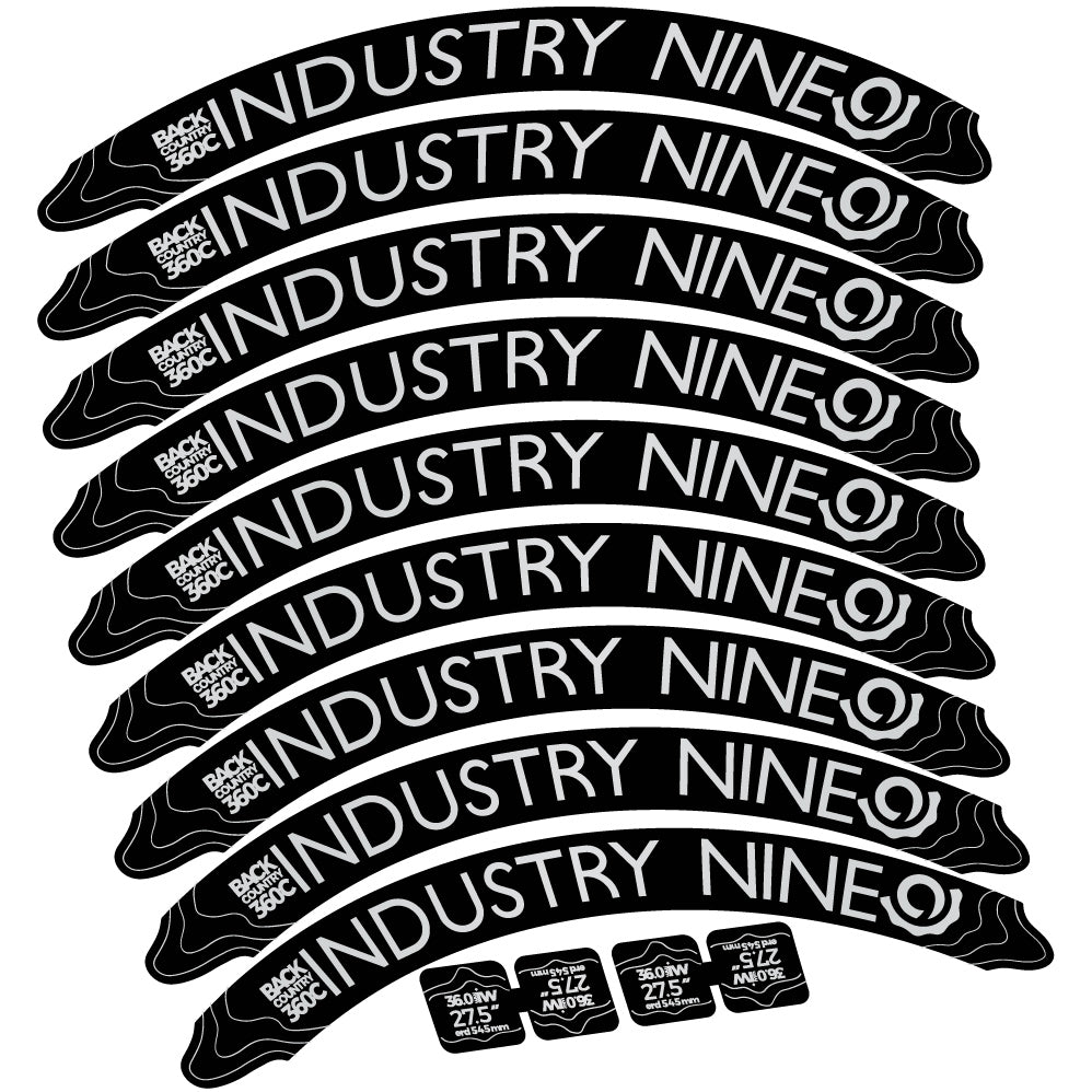 Stickers Industry Nine Back Country 360 Carbon compatibles Autocollants roues