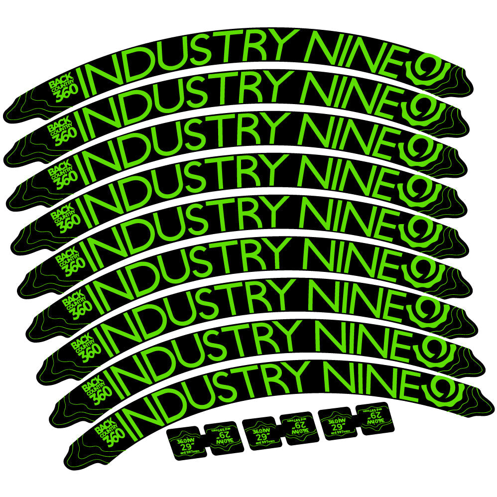 Stickers Industry Nine Back Country 360 compatibles Autocollants roues