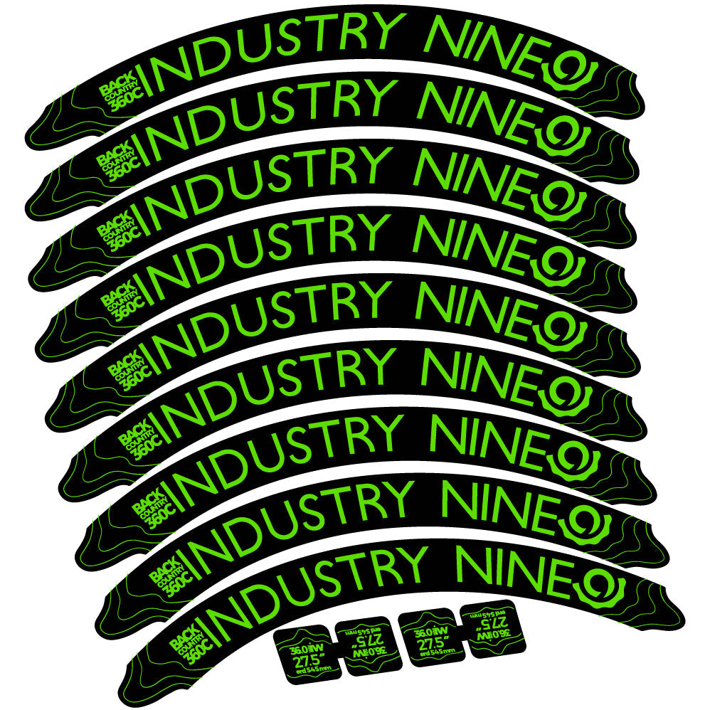Stickers Industry Nine Back Country 360 Carbon compatibles Autocollants roues