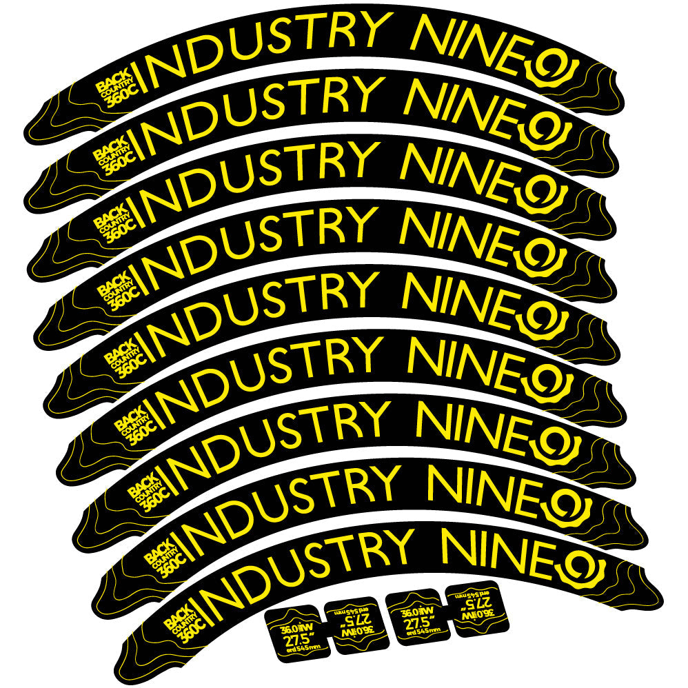 Stickers Industry Nine Back Country 360 Carbon compatibles Autocollants roues