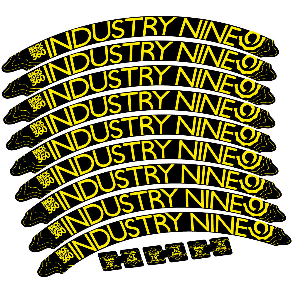 Stickers Industry Nine Back Country 360 compatibles Autocollants roues