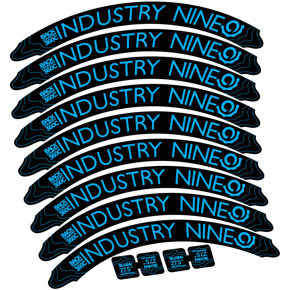 Stickers Industry Nine Back Country 360 Carbon compatibles Autocollants roues