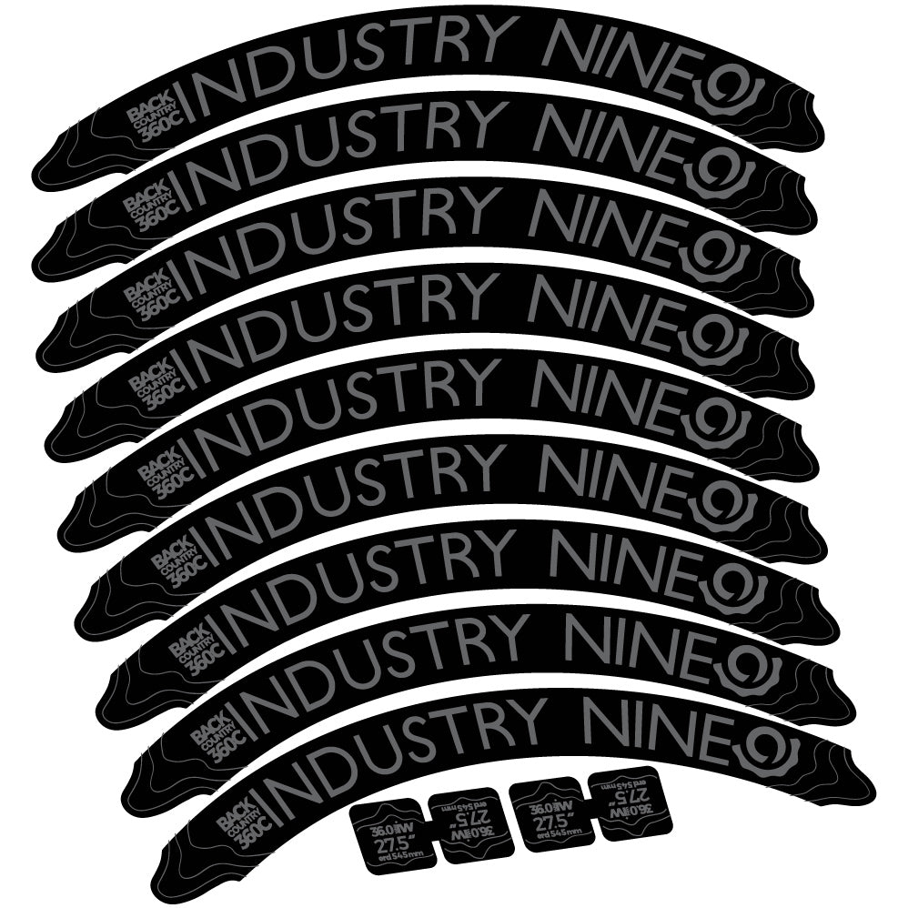 Stickers Industry Nine Back Country 360 Carbon compatibles Autocollants roues