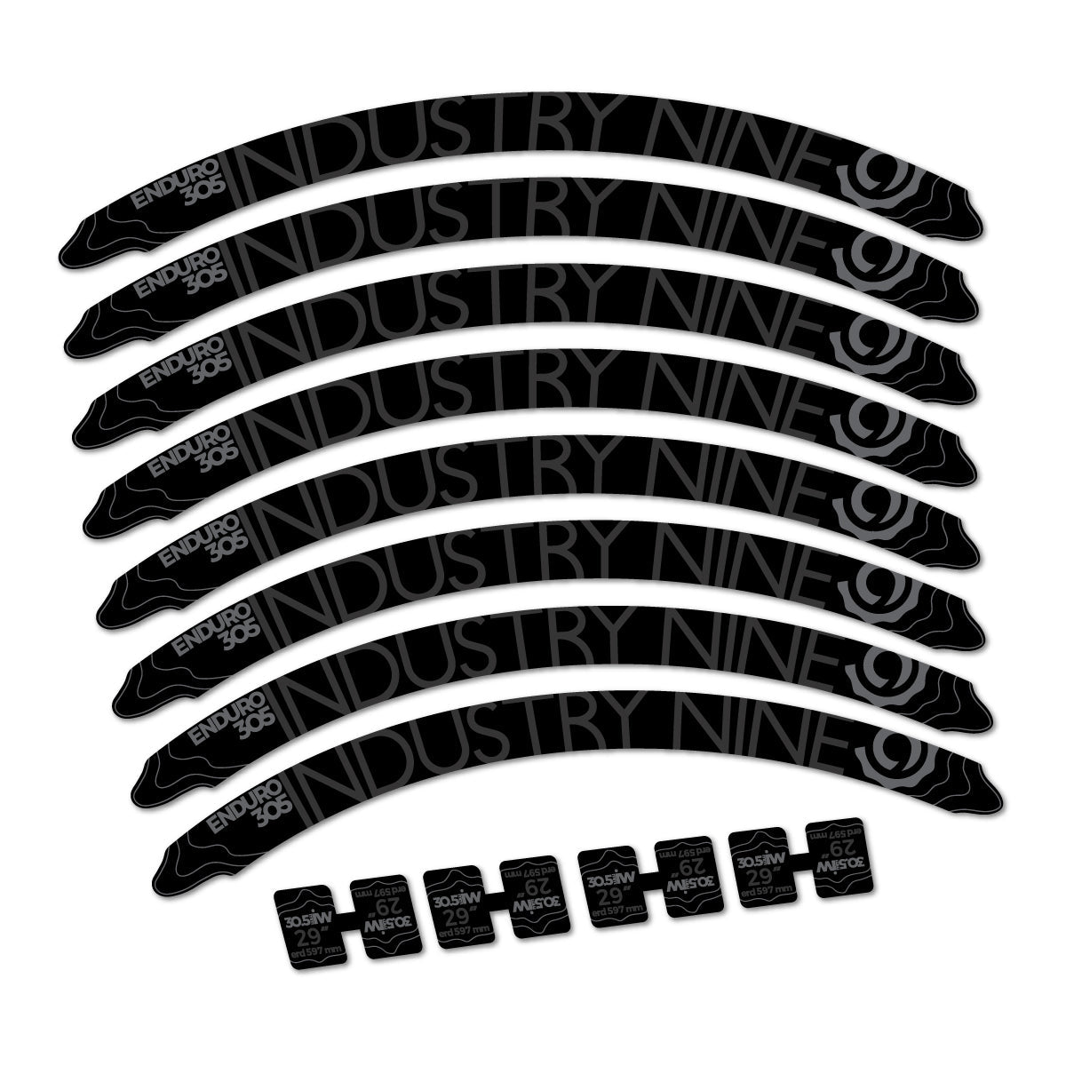 Very Dark Grey decal for Industry Nine Enduro 305 2018 MTB wheel 29" – bike sticker vinyl