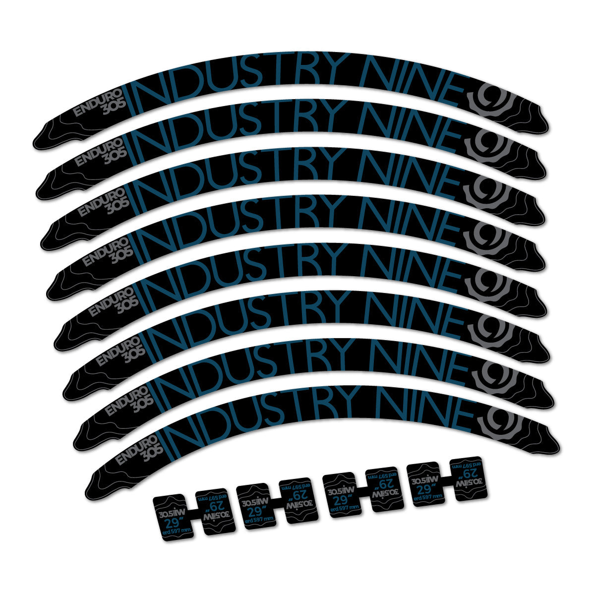 Dark Lake decal for Industry Nine Enduro 305 2018 MTB wheel 29" – bike sticker vinyl