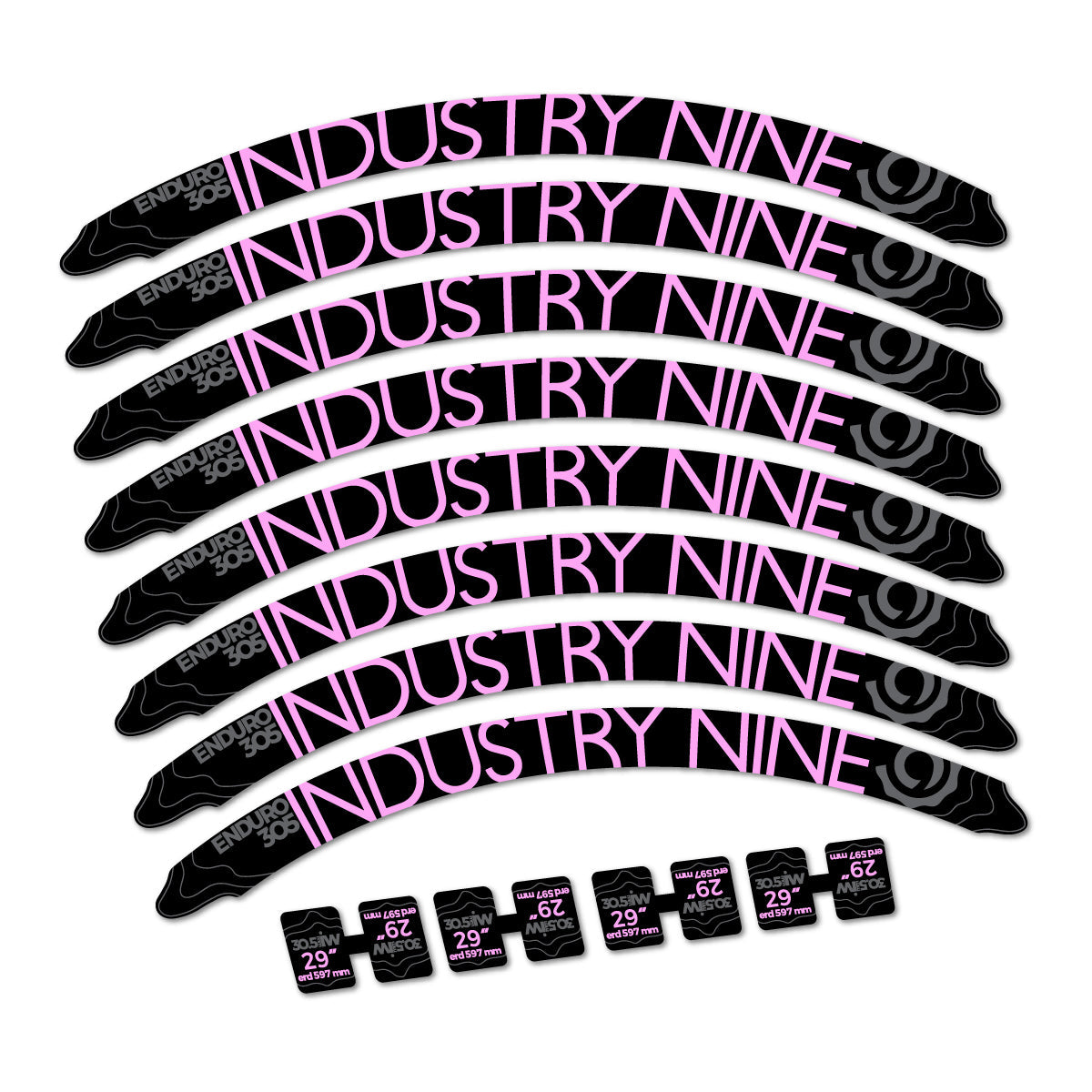 Light Lilac decal for Industry Nine Enduro 305 2018 MTB wheel 29" – bike sticker vinyl