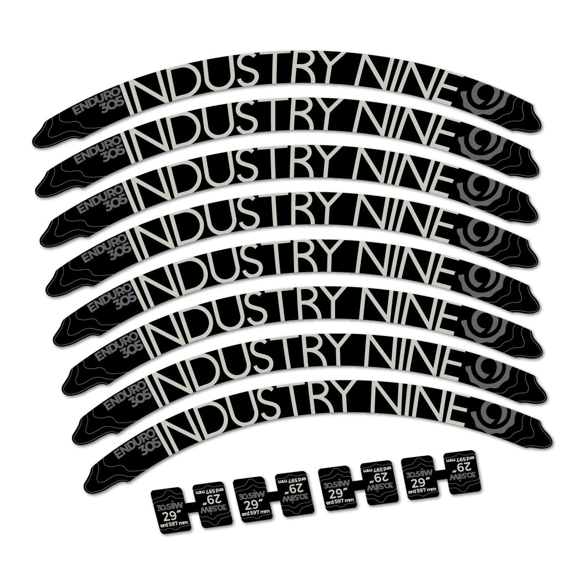 Light Grey decal for Industry Nine Enduro 305 2018 MTB wheel 29" – bike sticker vinyl