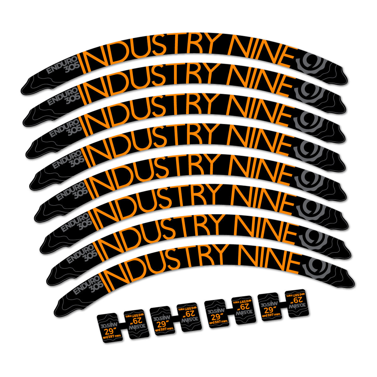 Saffron Yellow decal for Industry Nine Enduro 305 2018 MTB wheel 29" – bike sticker vinyl