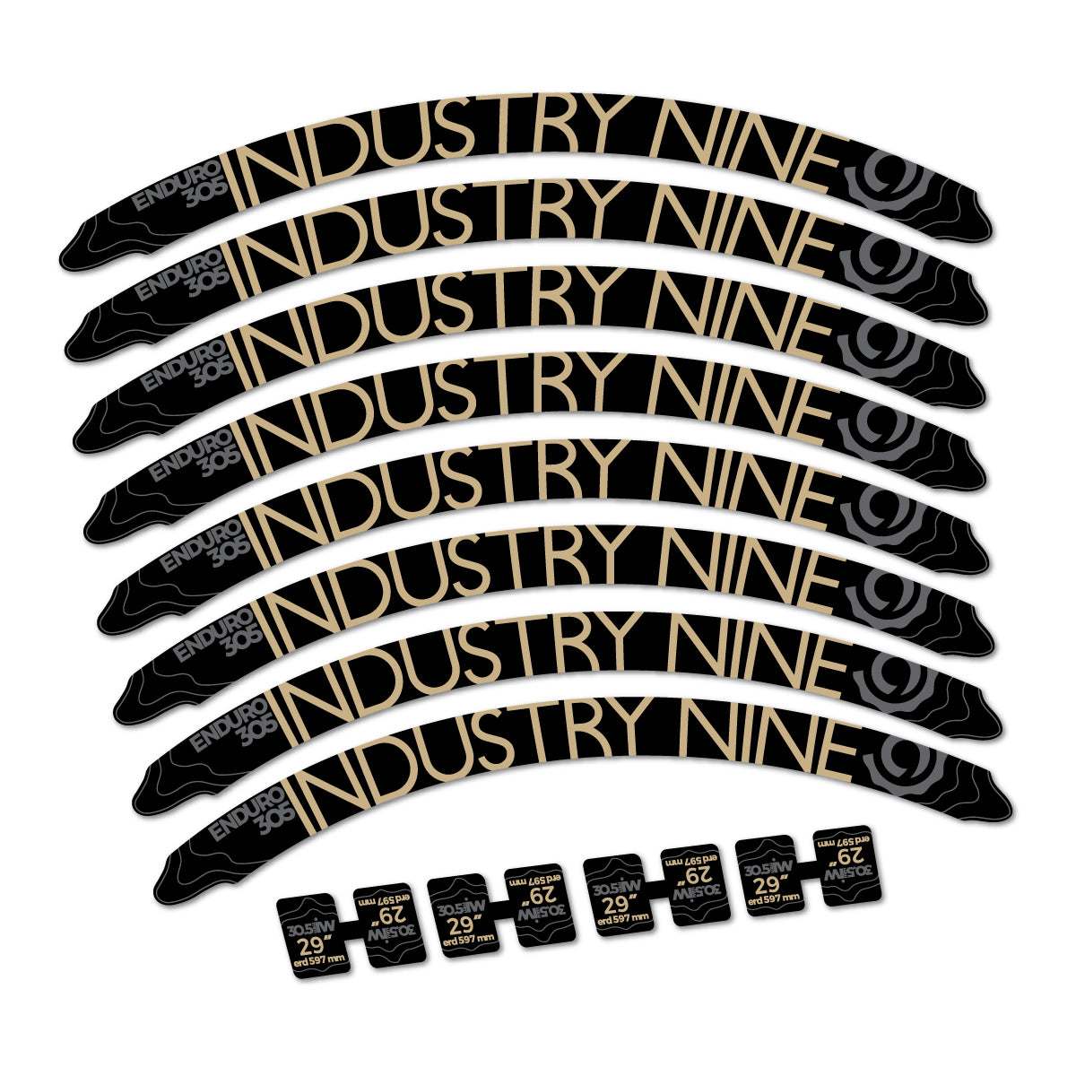 Sand decal for Industry Nine Enduro 305 2018 MTB wheel 29" – bike sticker vinyl