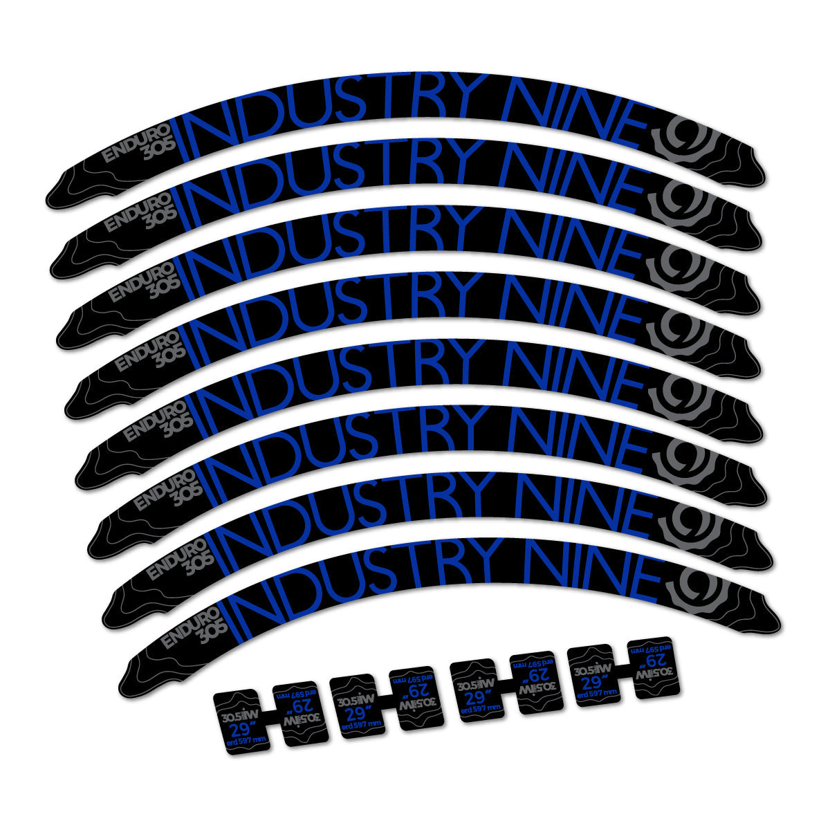 Ultramarine Blue decal for Industry Nine Enduro 305 2018 MTB wheel 29" – bike sticker vinyl