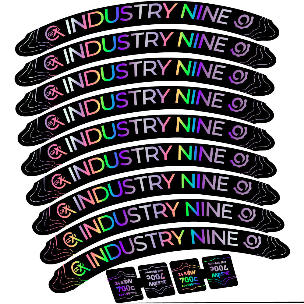 Stickers Industry Nine GRCX compatibles Autocollants roues