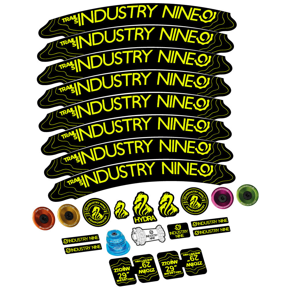 Stickers Industry Nine Trail S compatibles - Autocollants roue vélo VTT