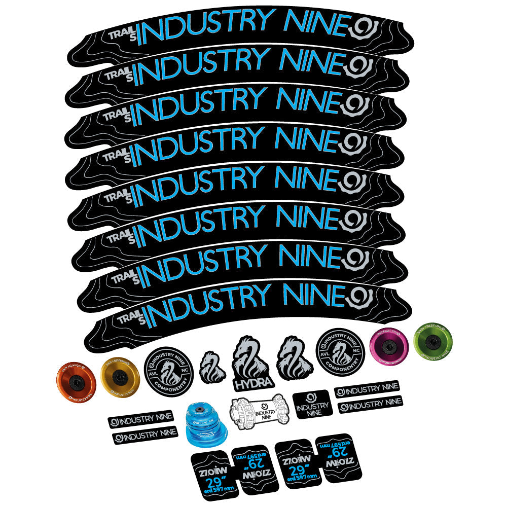 Stickers Industry Nine Trail S compatibles - Autocollants roue vélo VTT