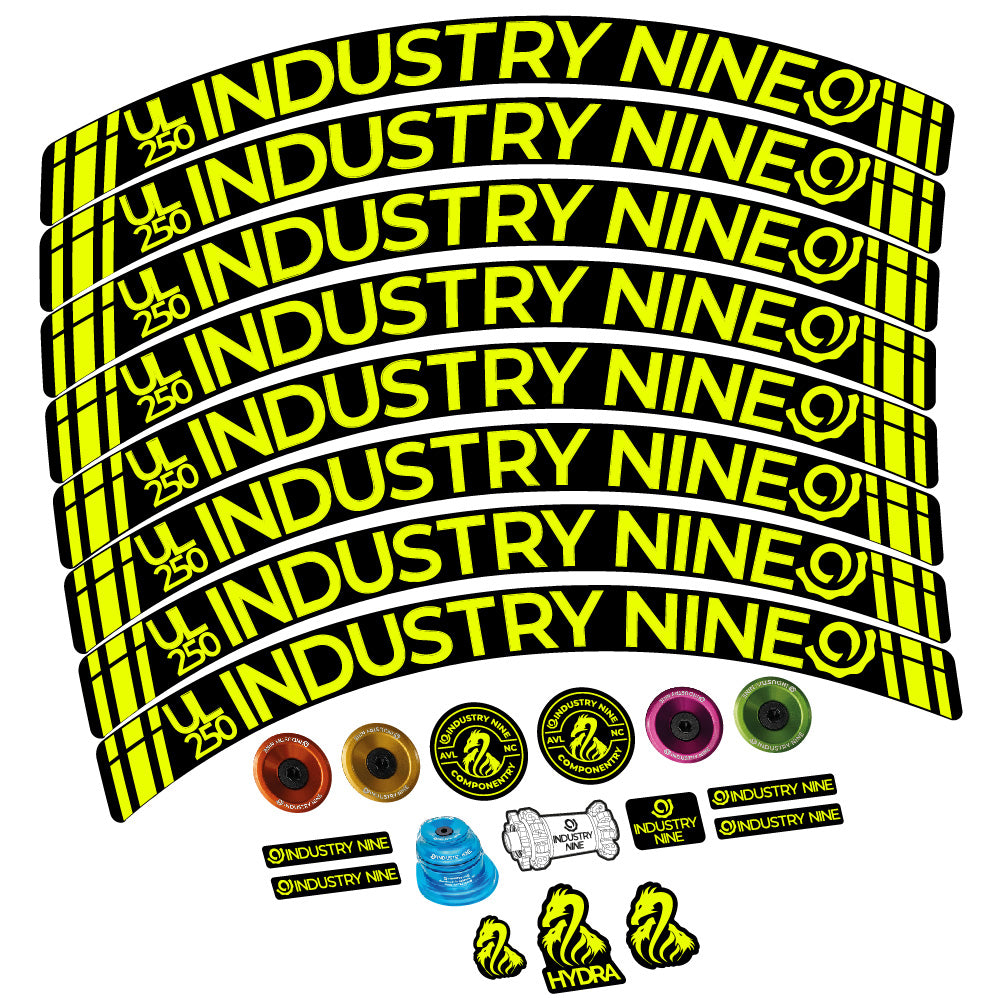 Stickers Industry Nine Ultralite Carbon compatibles - Autocollants roue vélo VTT