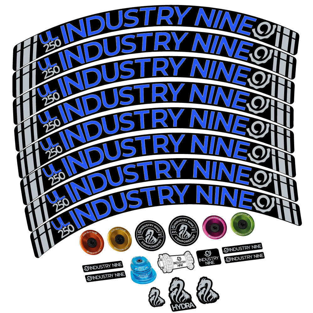 Stickers Industry Nine Ultralite Carbon compatibles - Autocollants roue vélo VTT