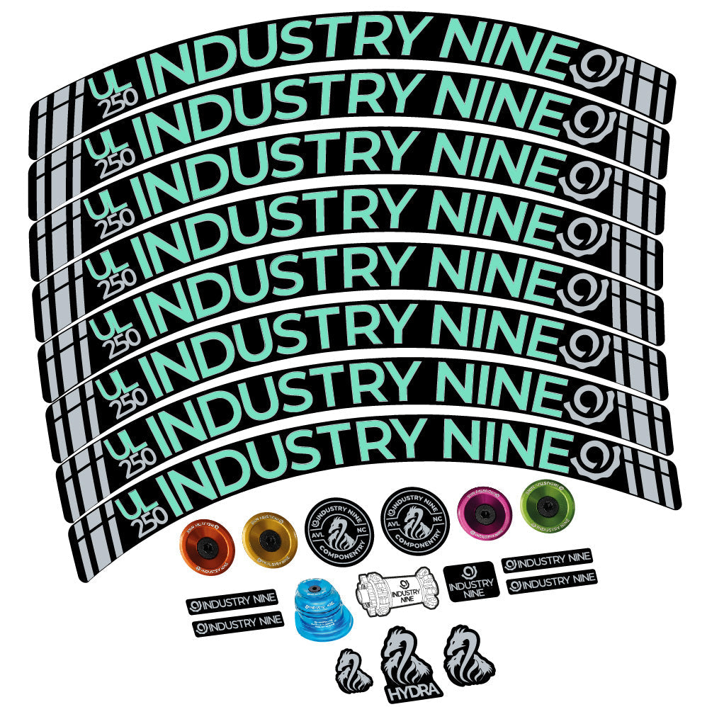 Stickers Industry Nine Ultralite Carbon compatibles Autocollants roues VTT 29"
