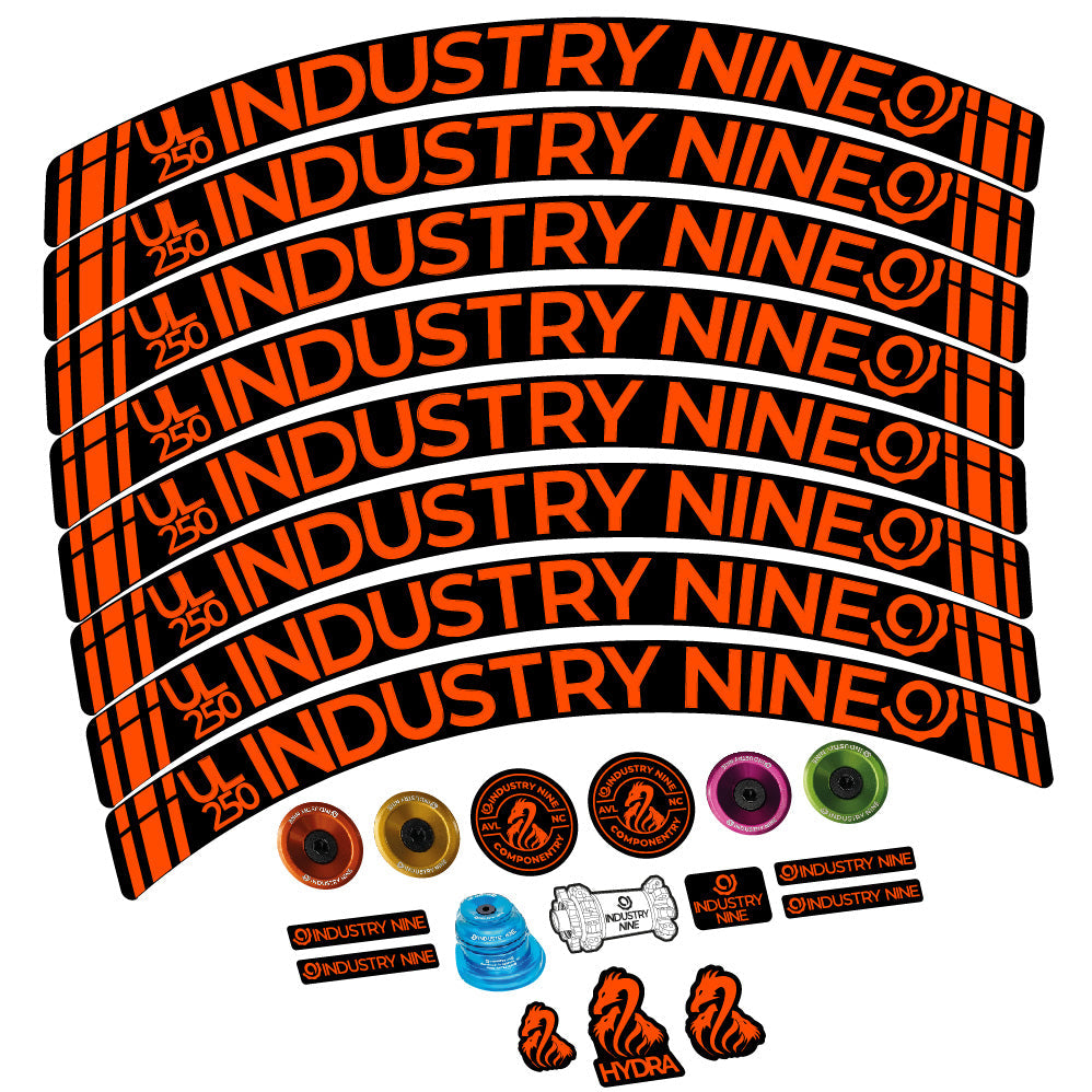 Stickers Industry Nine Ultralite Carbon compatibles - Autocollants roue vélo VTT