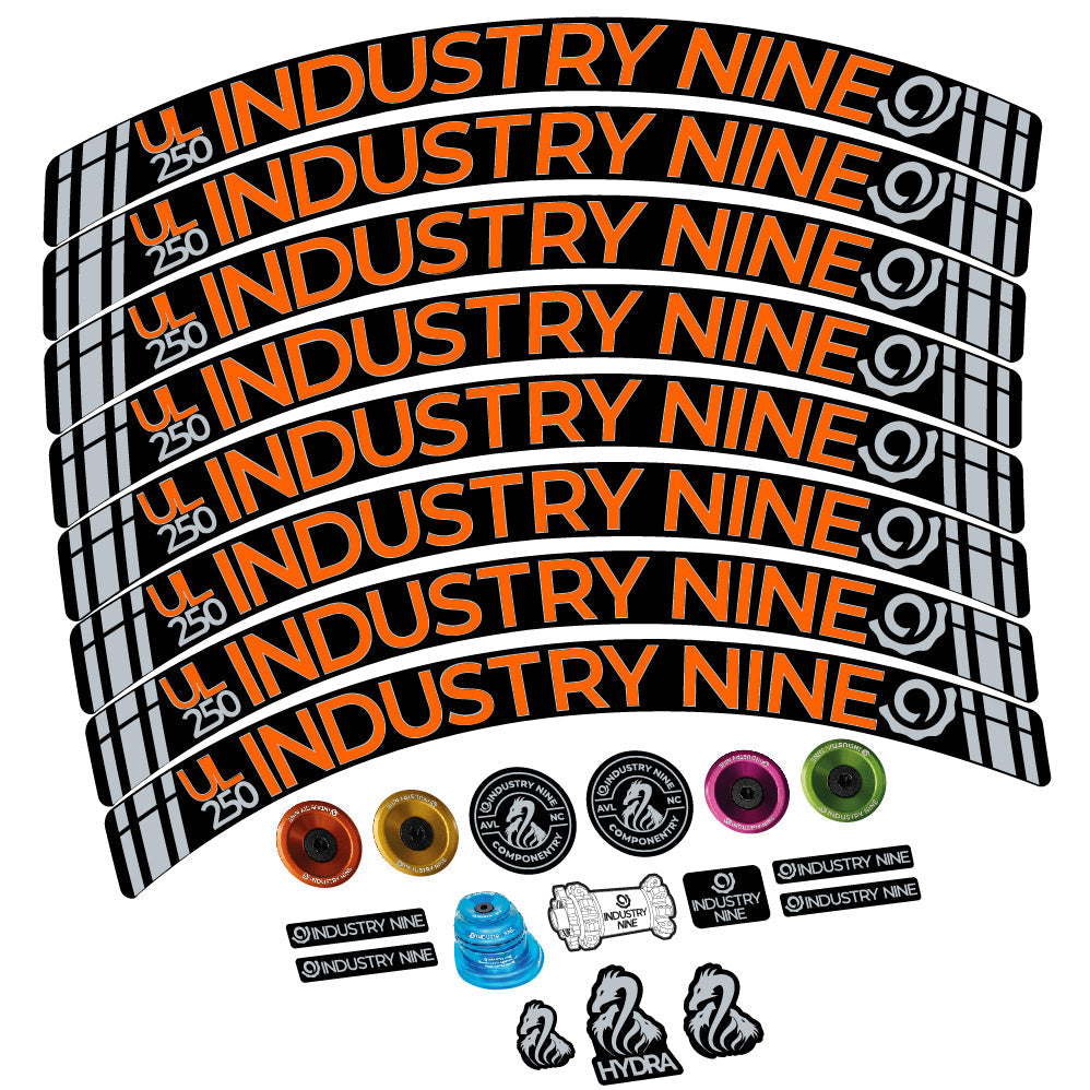 Stickers Industry Nine Ultralite Carbon compatibles - Autocollants roue vélo VTT