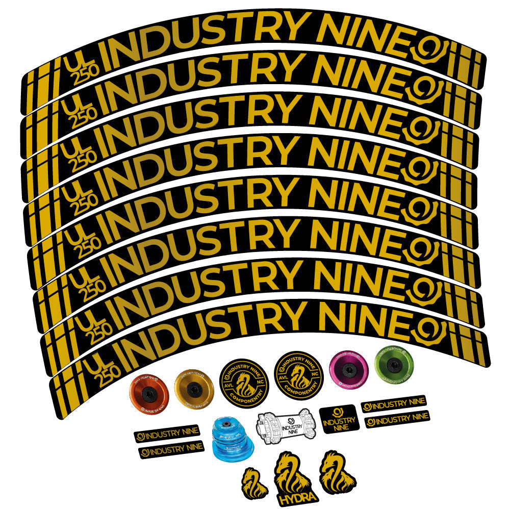 Stickers Industry Nine Ultralite Carbon compatibles - Autocollants roue vélo VTT