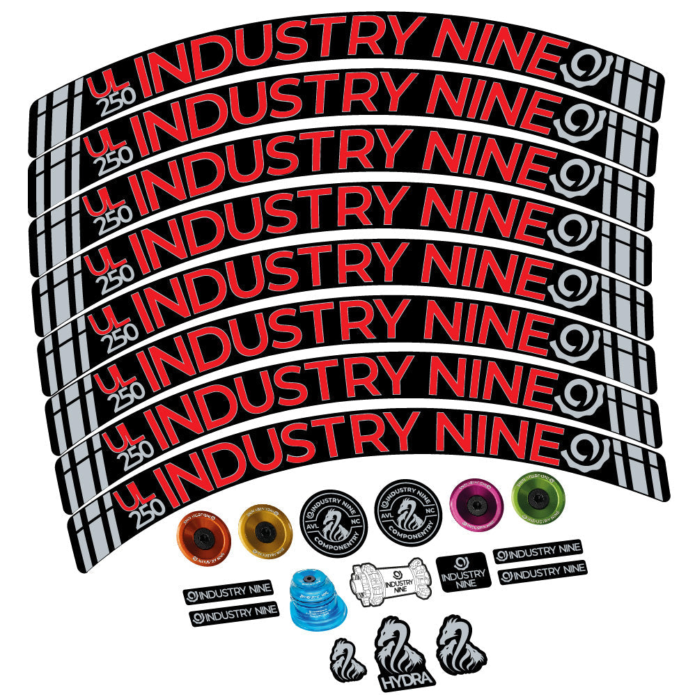Stickers Industry Nine Ultralite Carbon compatibles - Autocollants roue vélo VTT