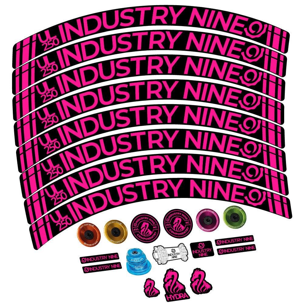 Stickers Industry Nine Ultralite Carbon compatibles - Autocollants roue vélo VTT