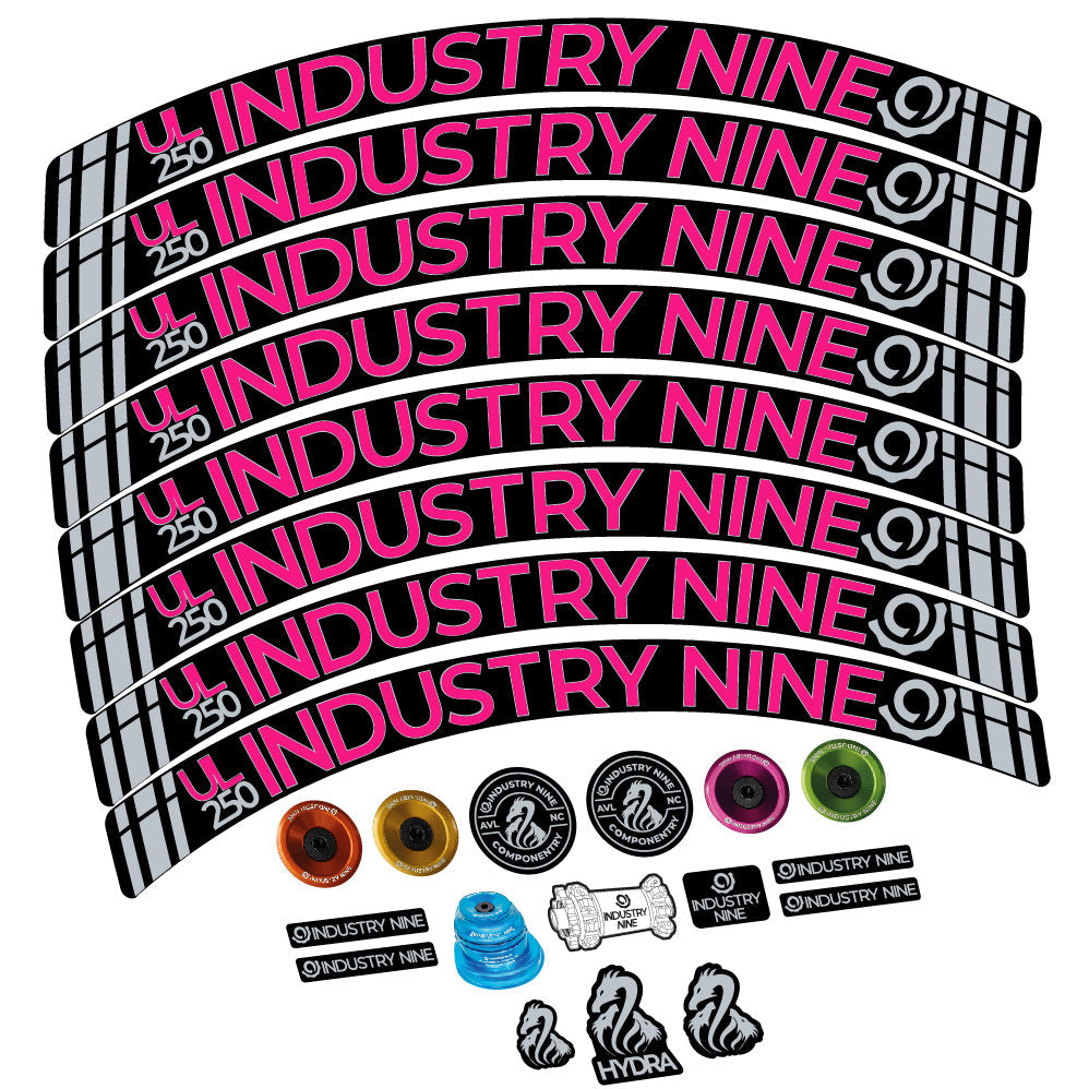 Stickers Industry Nine Ultralite Carbon compatibles - Autocollants roue vélo VTT