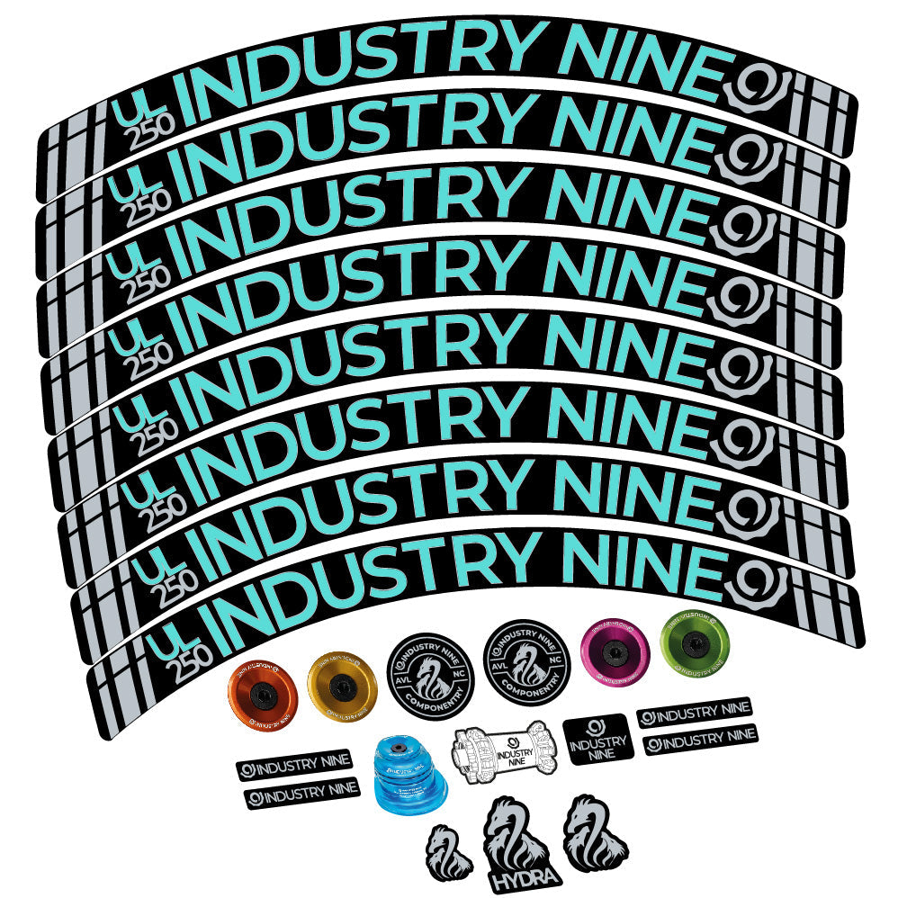 Stickers Industry Nine Ultralite Carbon compatibles Autocollants roues VTT 29"