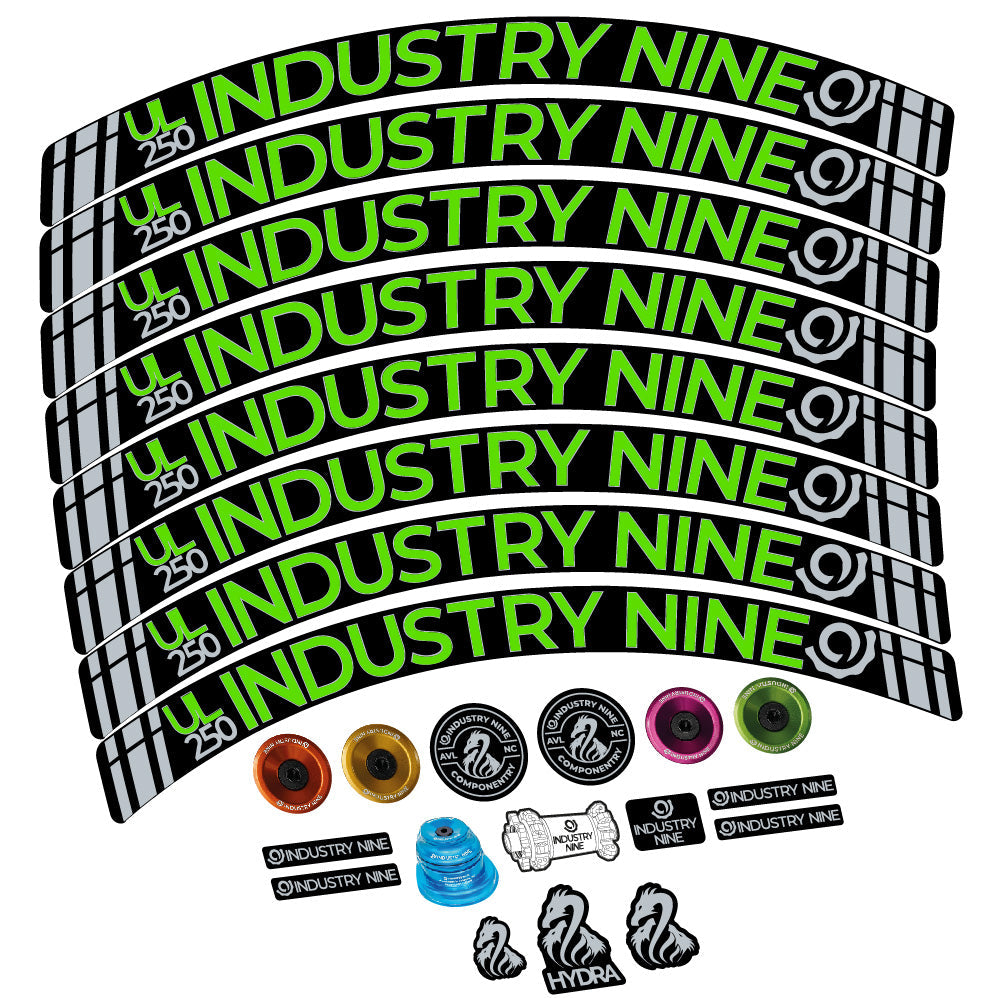 Stickers Industry Nine Ultralite Carbon compatibles - Autocollants roue vélo VTT