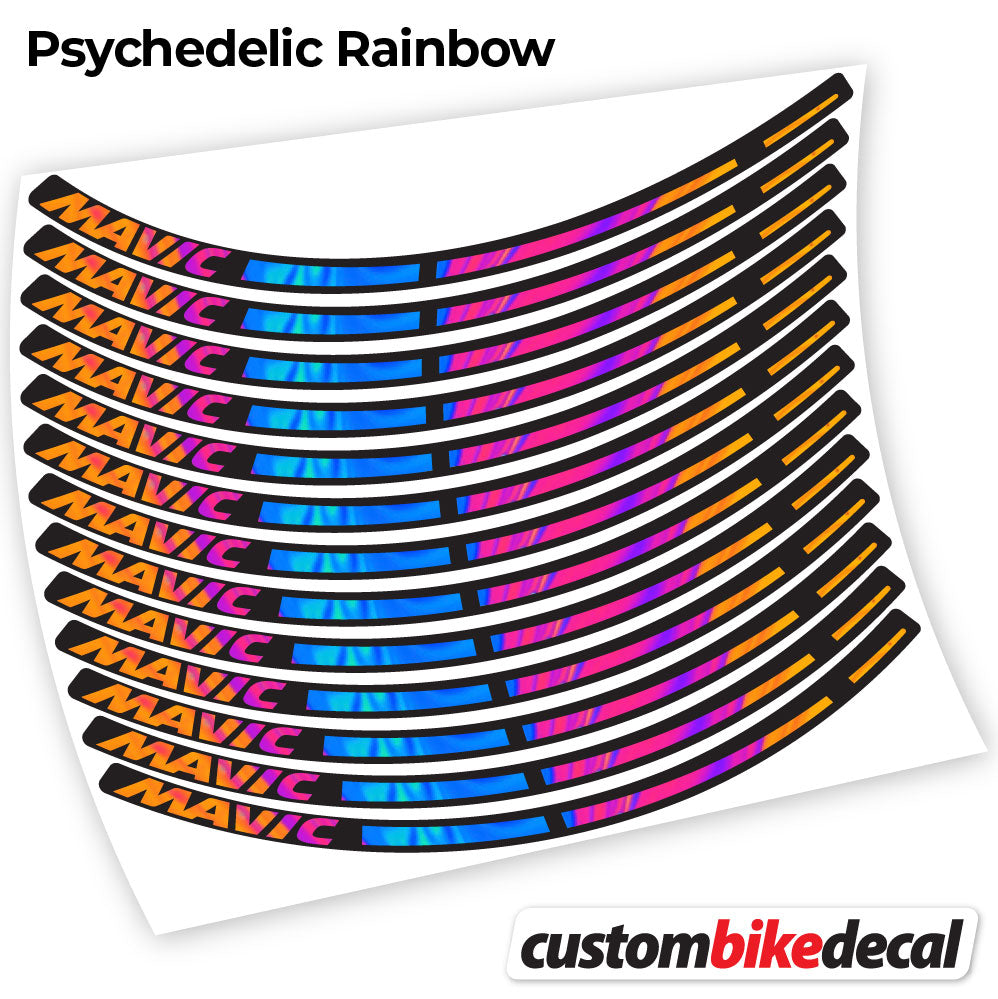 Psychedelic  Rainbow decal for Mavic MTB wheel – bike sticker vinyl