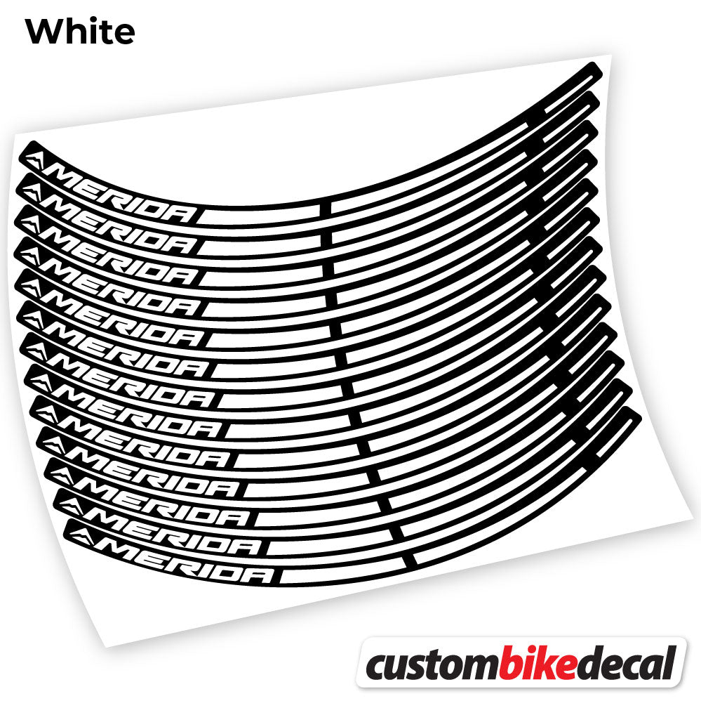 White decal for Merida MTB wheel – bike sticker vinyl