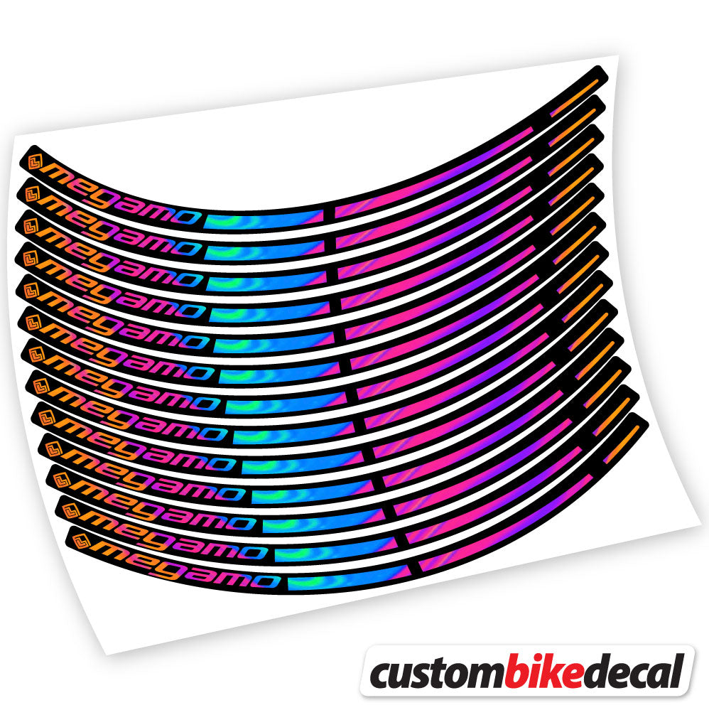 Psychedelic  Rainbow decal for Megamo MTB wheel – bike sticker vinyl