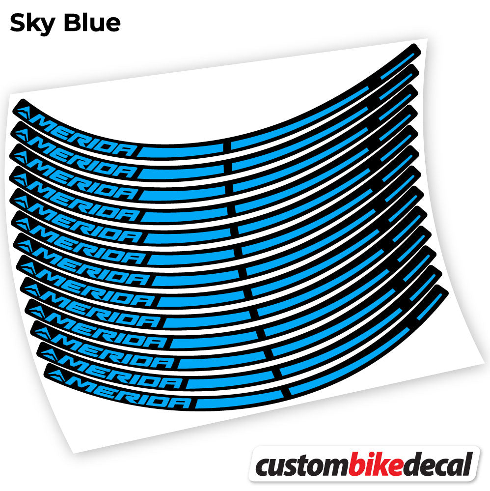 Sky Blue decal for Merida MTB wheel – bike sticker vinyl