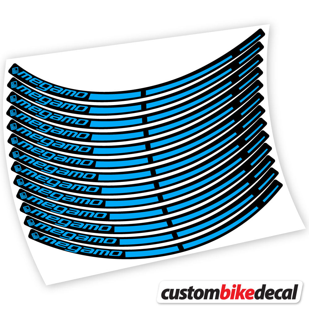 Sky Blue decal for Megamo MTB wheel – bike sticker vinyl