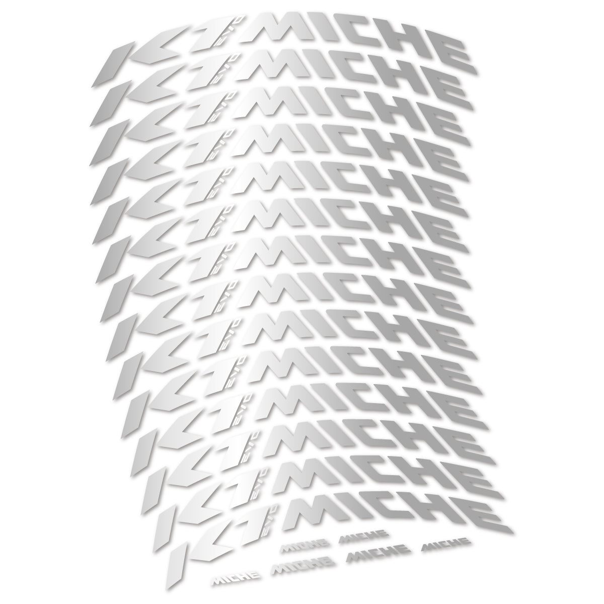 Stickers compatibles Miche K1 Evo pour jantes VTT 29" – autocollants vinyle - Argent