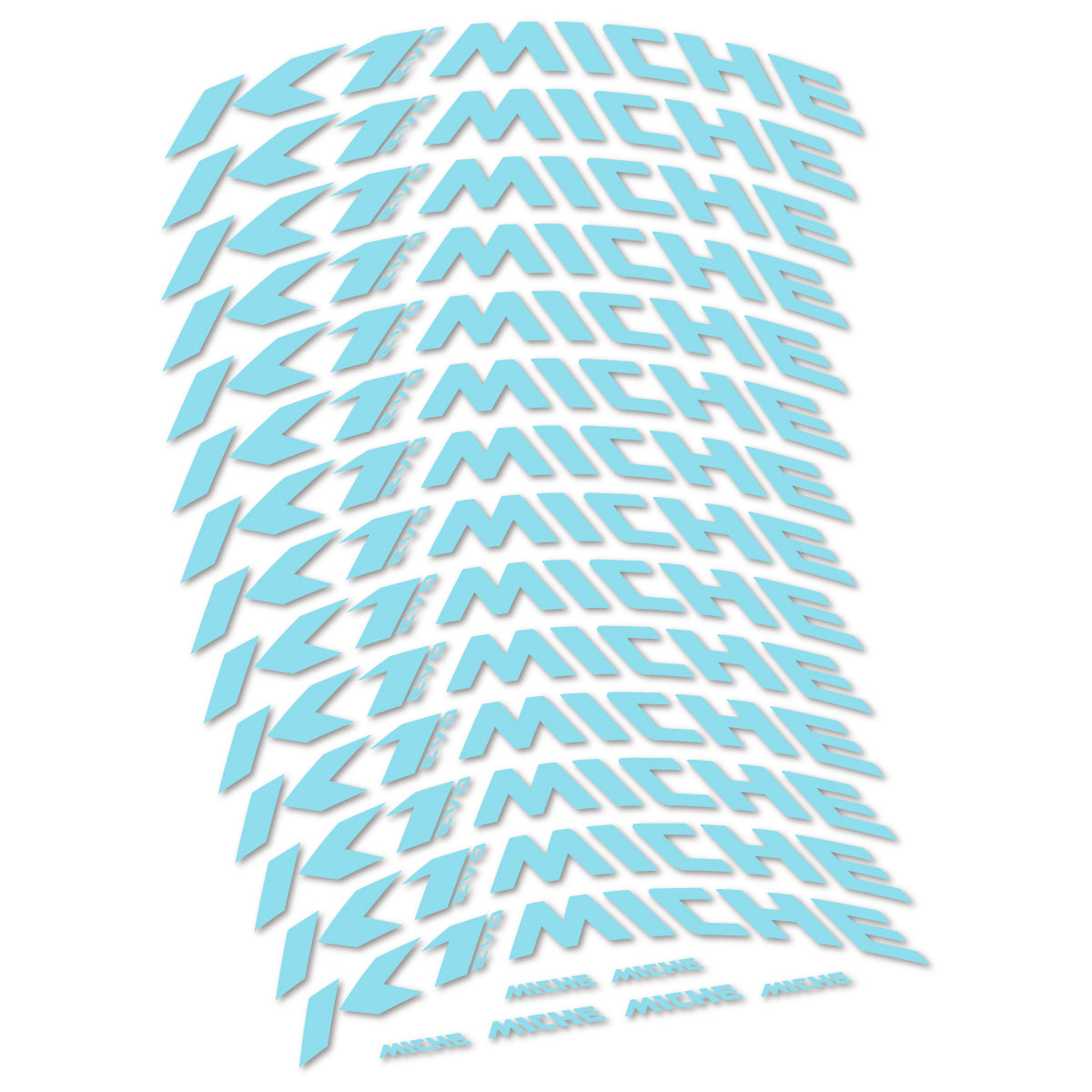 Stickers compatibles Miche K1 Evo pour jantes VTT 29" – autocollants vinyle - Cyan Glacier