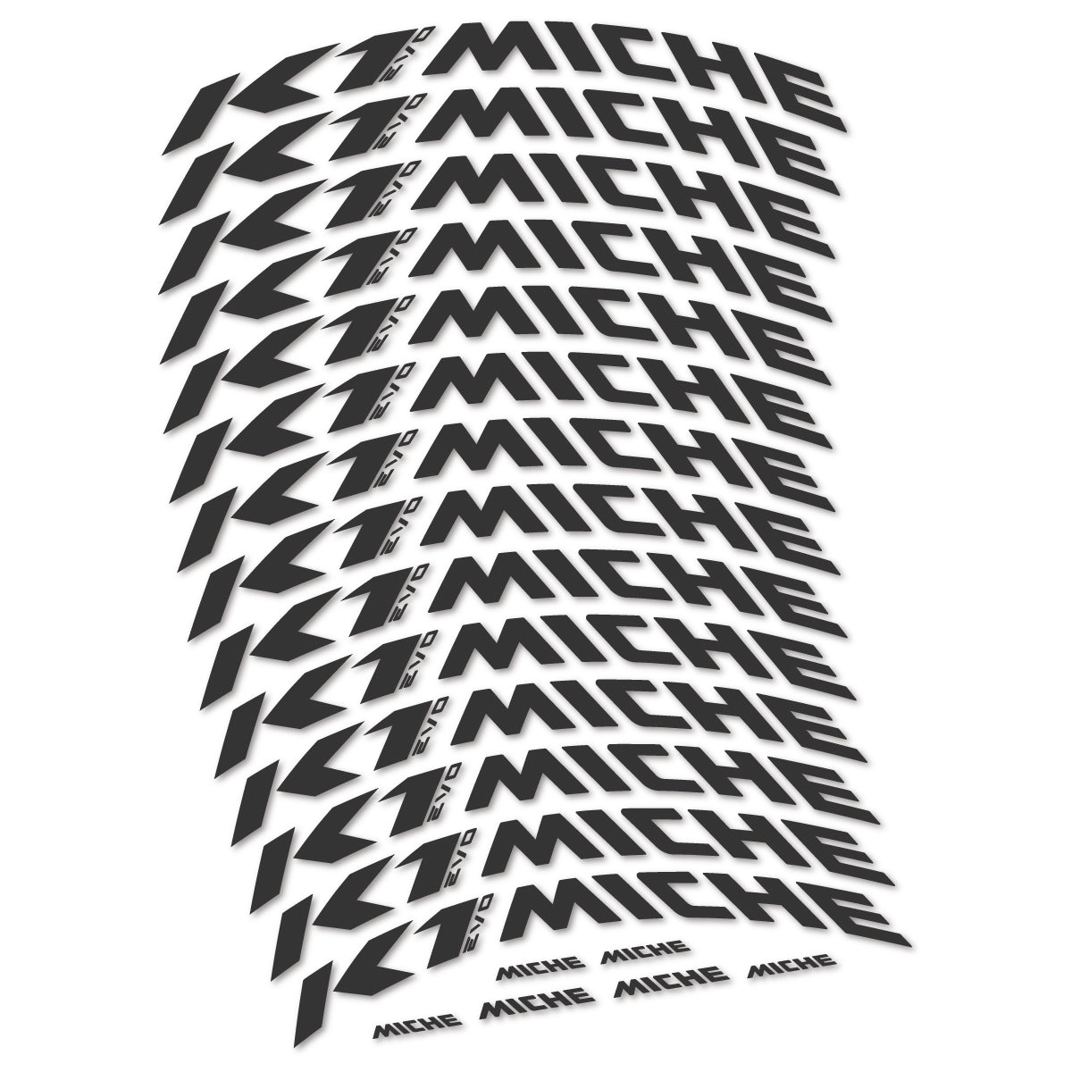 Stickers compatibles Miche K1 Evo pour jantes VTT 29" – autocollants vinyle - Gris Anthracite