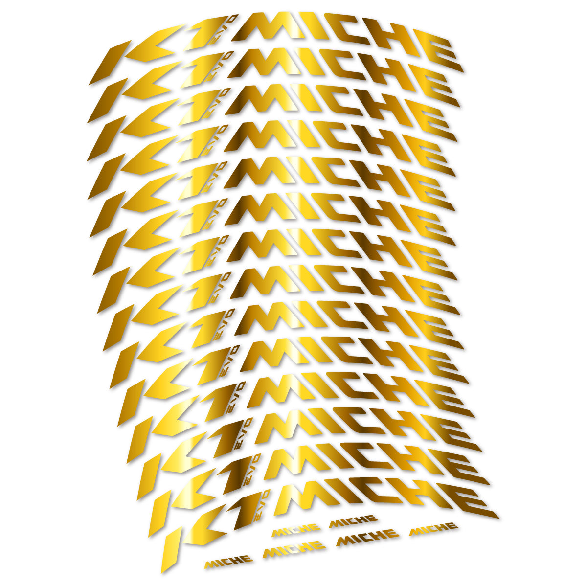 Stickers compatibles Miche K1 Evo pour jantes VTT 29" – autocollants vinyle - Or Chromé